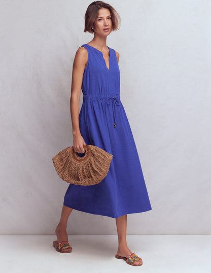 Delphine Midi Sleeveless Dress-Sapphire Blue