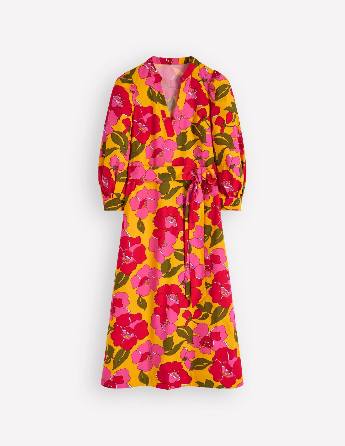 Octavia Cotton Dress-Yellow Radiant Bloom