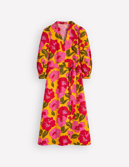 Octavia Cotton Dress-Yellow Radiant Bloom
