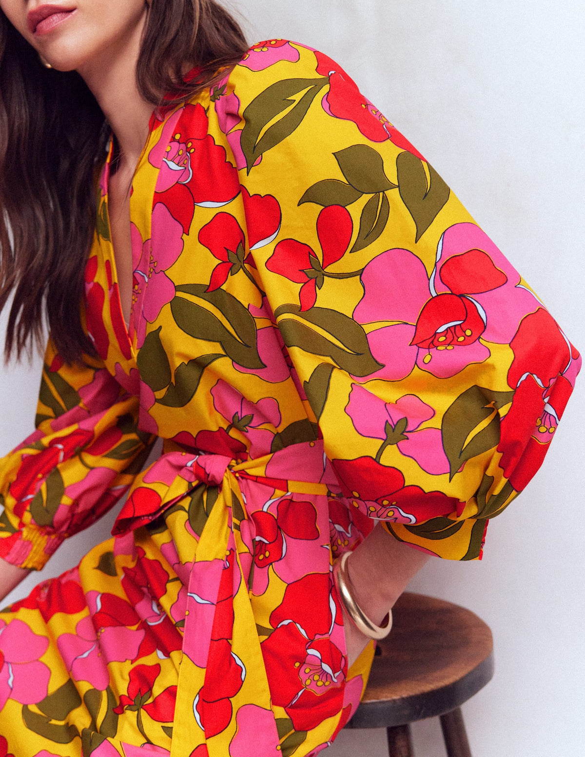 Octavia Cotton Dress-Yellow Radiant Bloom