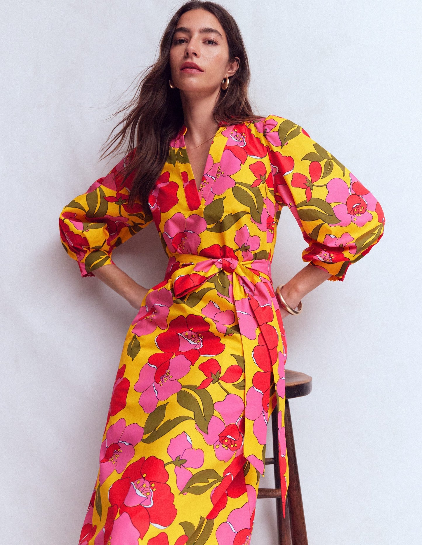 Octavia Cotton Dress-Yellow Radiant Bloom