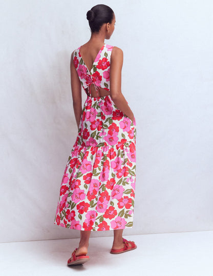 Sleeveless Poplin Dress-Pink Radiant Bloom