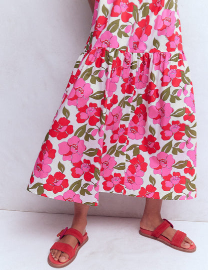 Sleeveless Poplin Dress-Pink Radiant Bloom