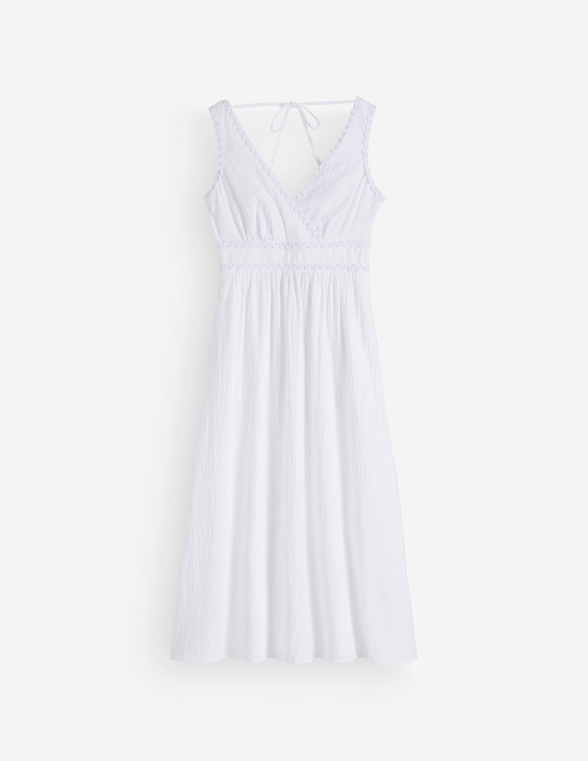 Lorna Trim Double Cloth Dress-White