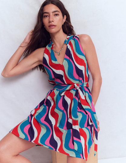 Viv Double Cloth Short Dress-Wiggle Print
