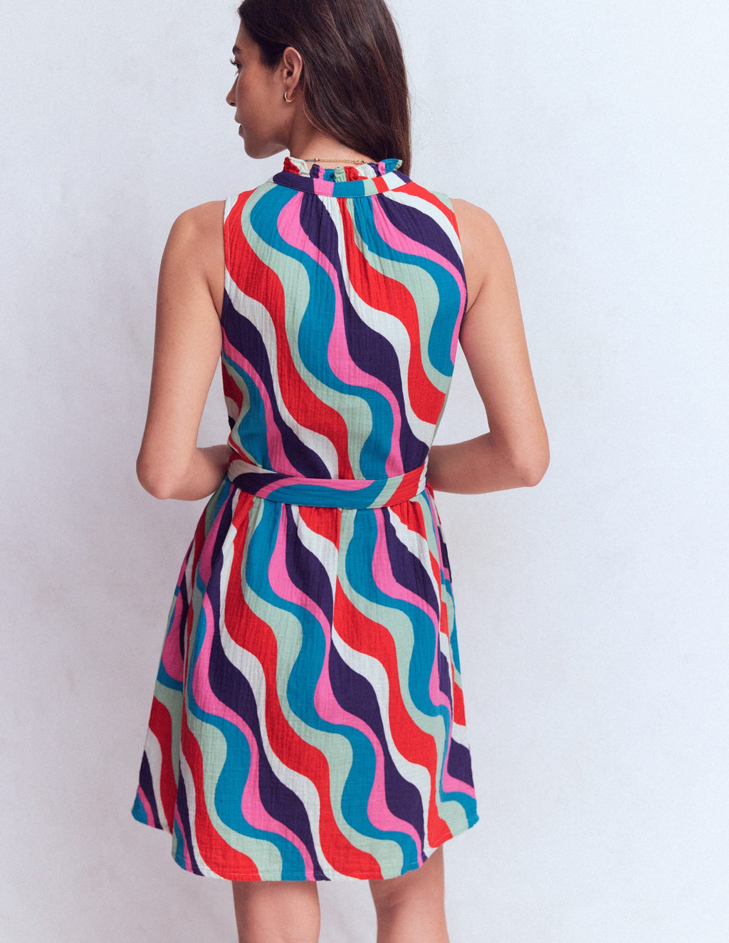 Viv Double Cloth Short Dress-Wiggle Print