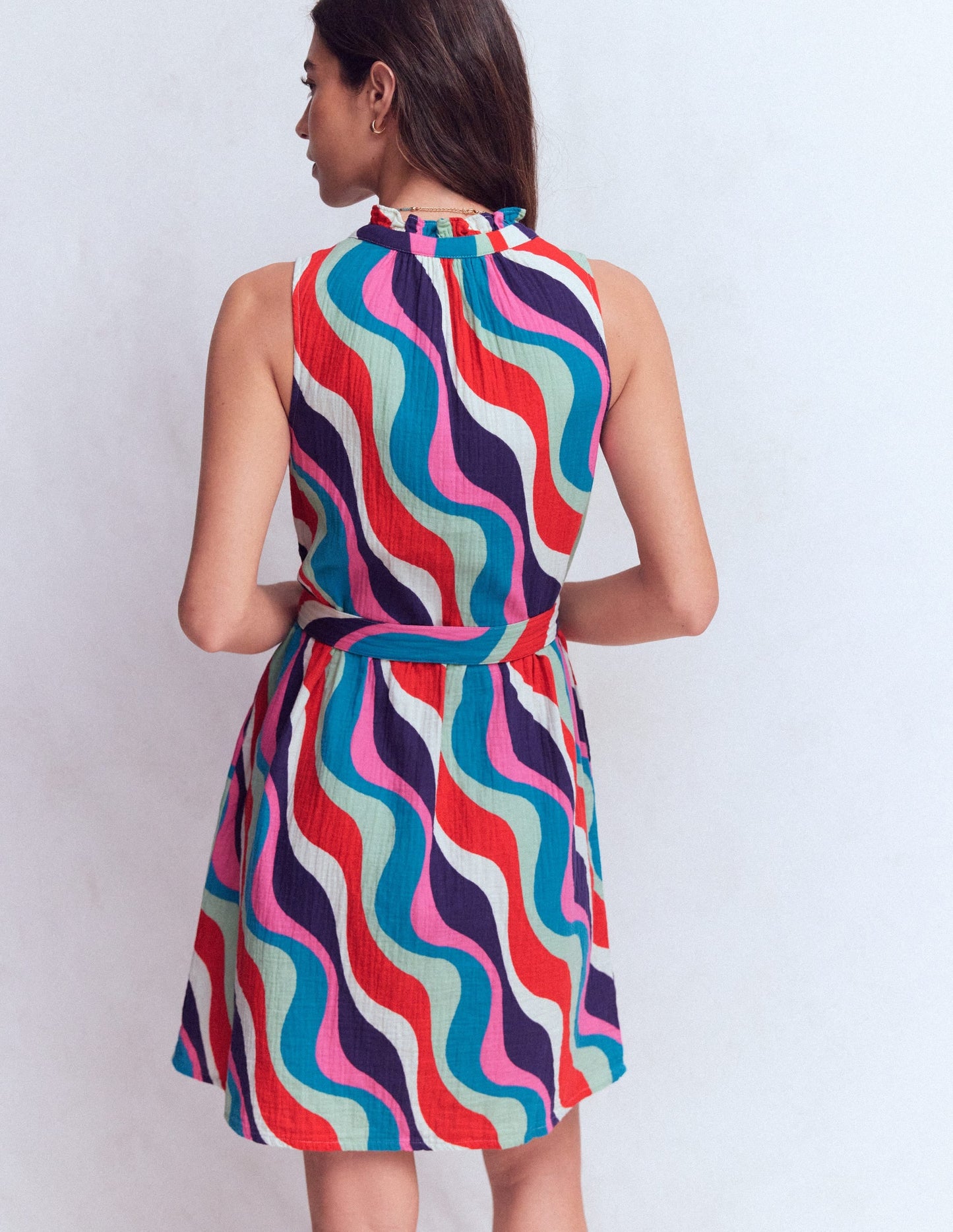 Viv Double Cloth Short Dress-Wiggle Print