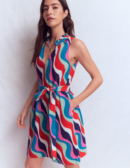 Viv Double Cloth Short Dress-Wiggle Print
