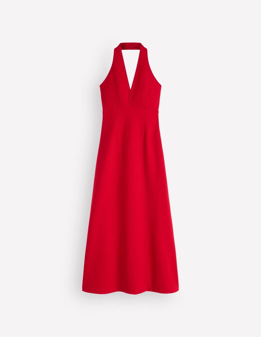 Halter Neck Empire Maxi Dress-Red