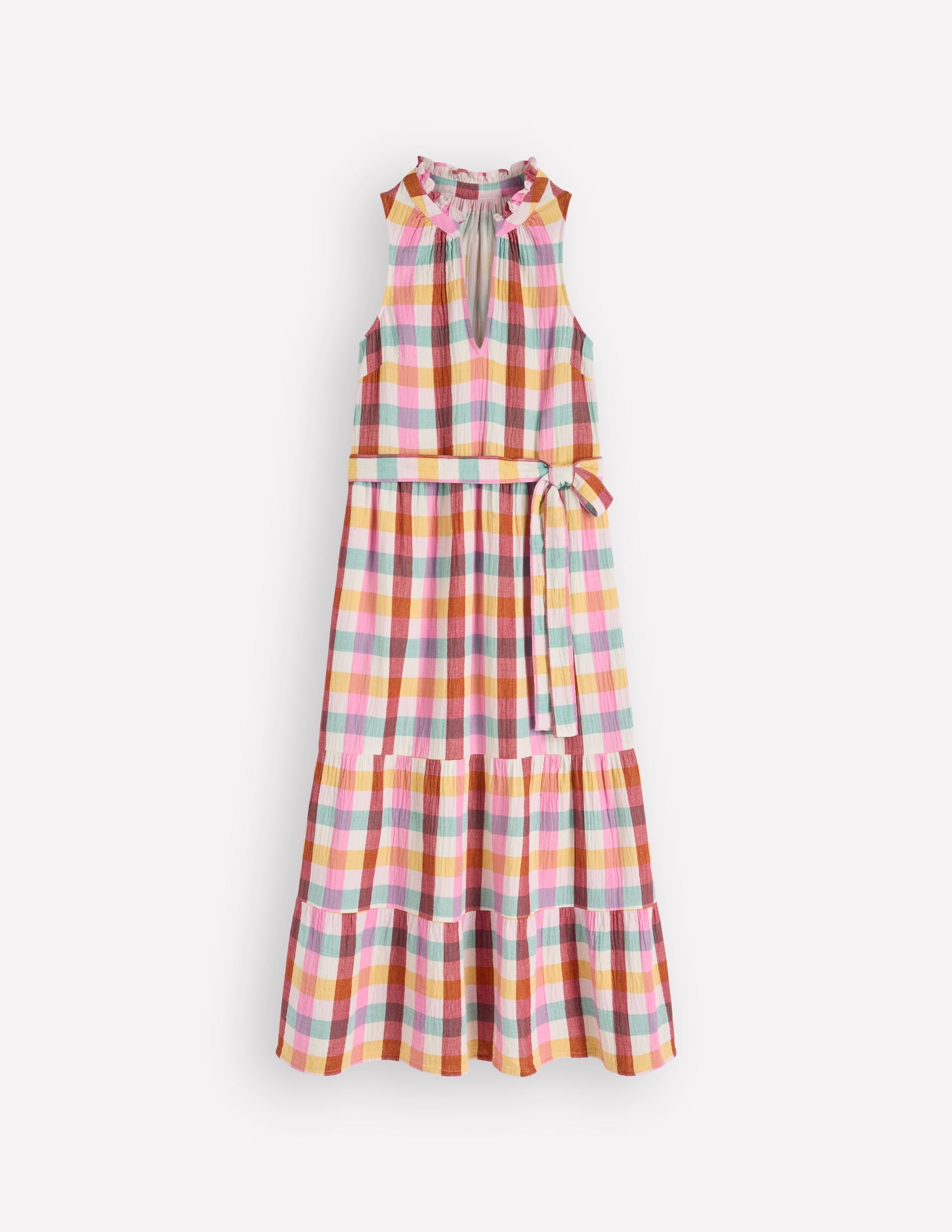 Viv Double Cloth Maxi Dress-Multi Check