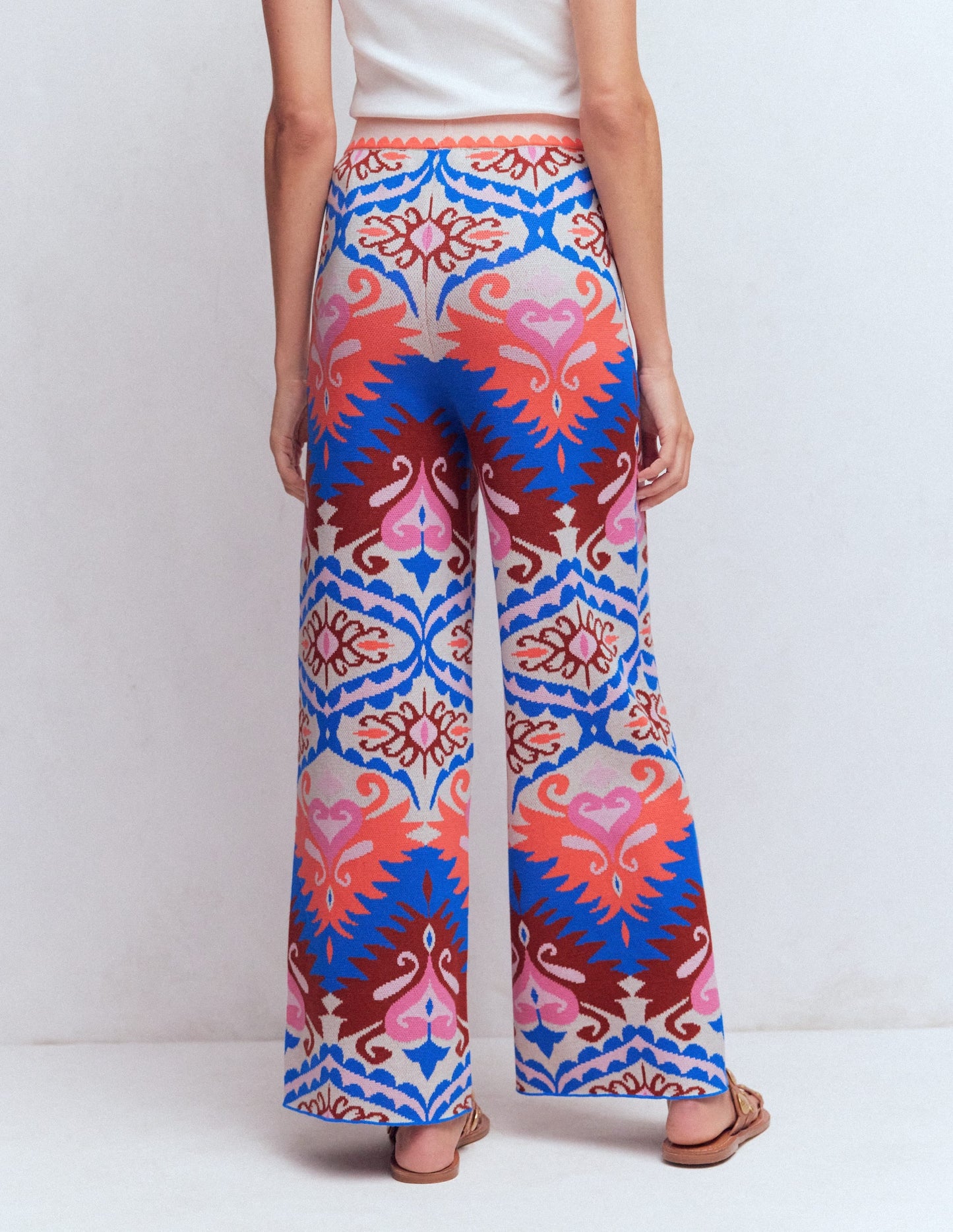 Jacquard Knitted Pants-Multi Aztec