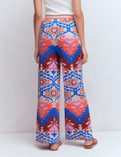 Jacquard Knitted Pants-Multi Aztec