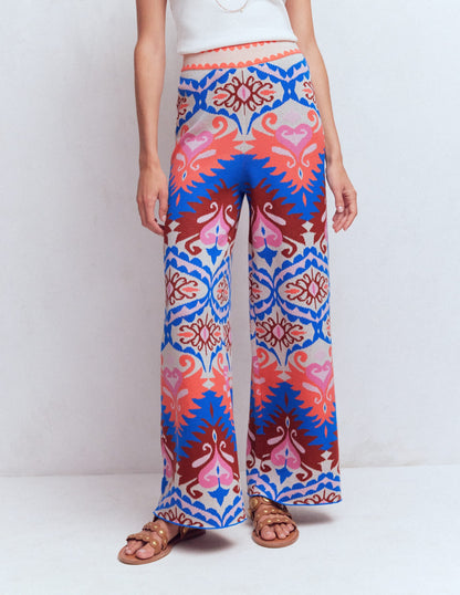 Jacquard Knitted Pants-Multi Aztec