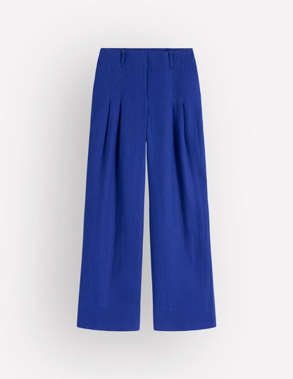 Mayfair Linen Pants-Bright Blue