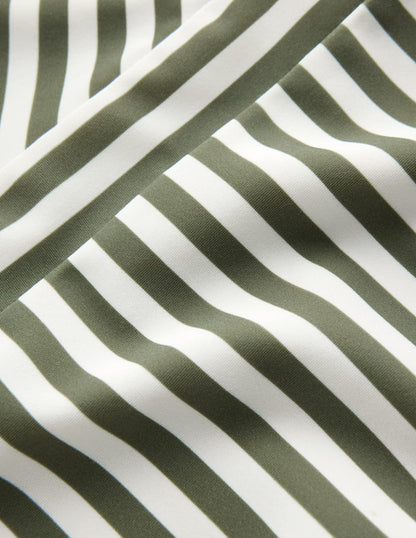 Clean Sweetheart Swimsuit-Olive Ivory Stripe