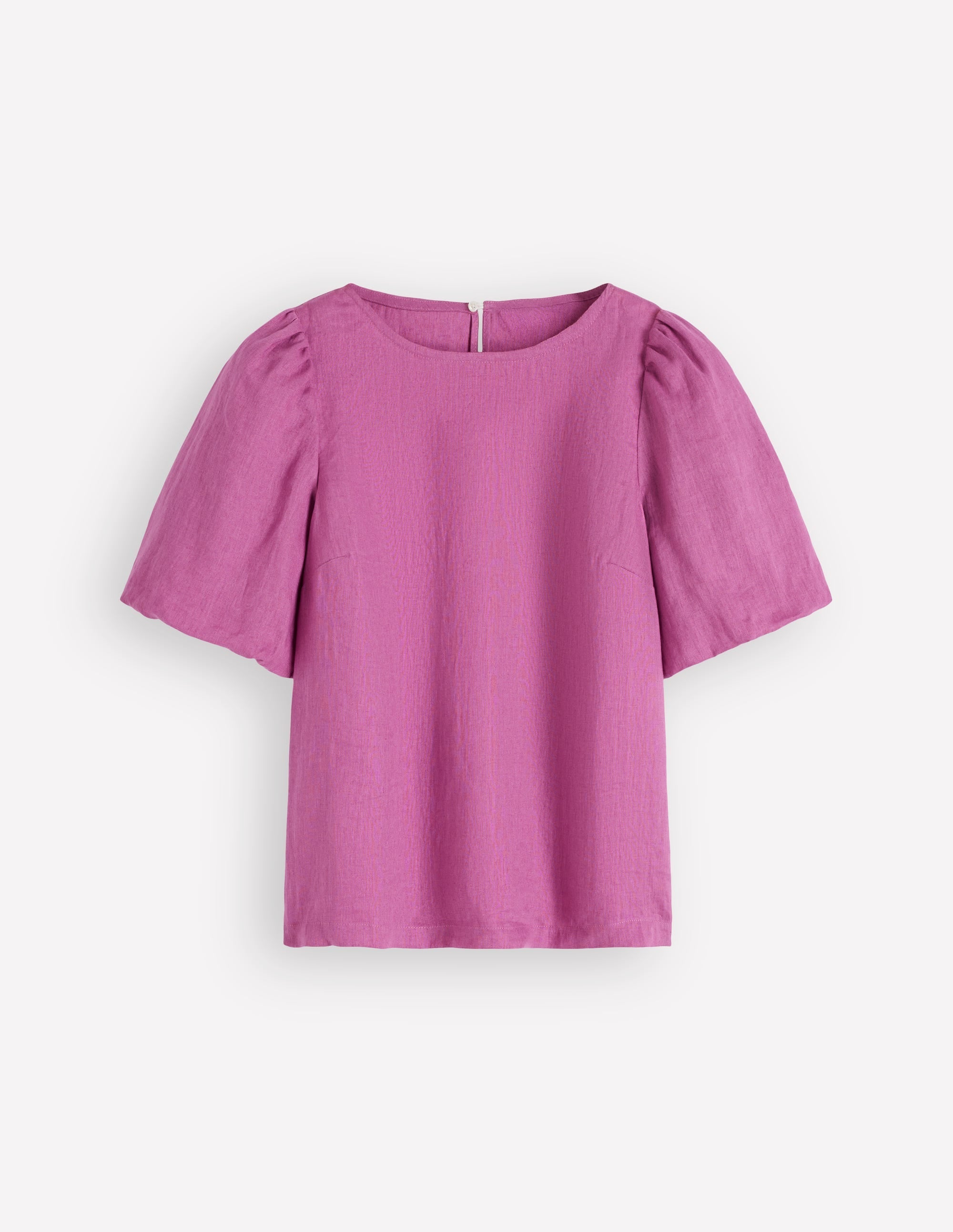Linen Puff Sleeve Top-Clover Purple