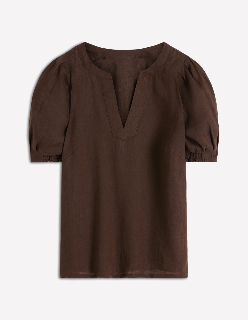 Rae Linen Top-Brown