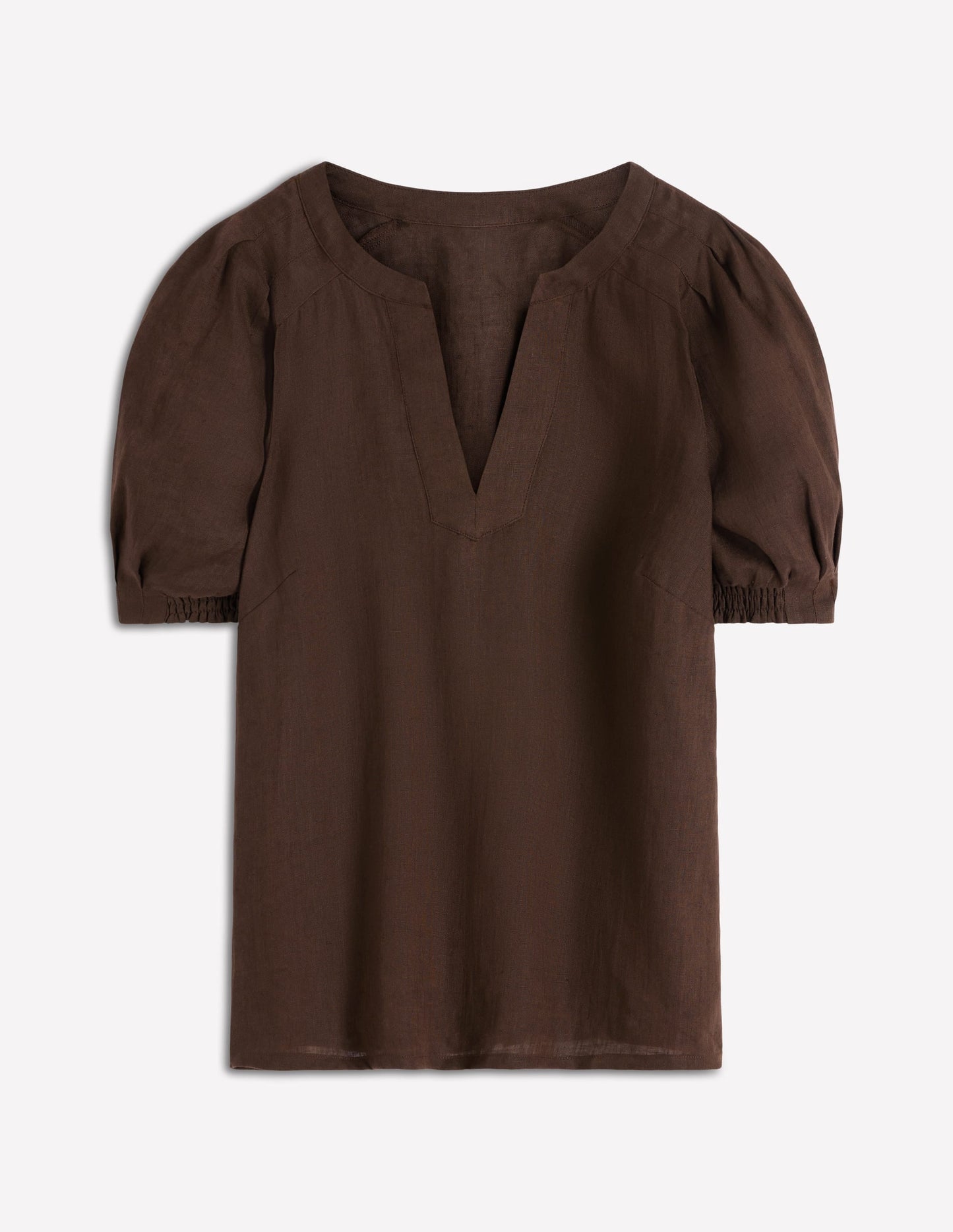 Rae Linen Top-Brown