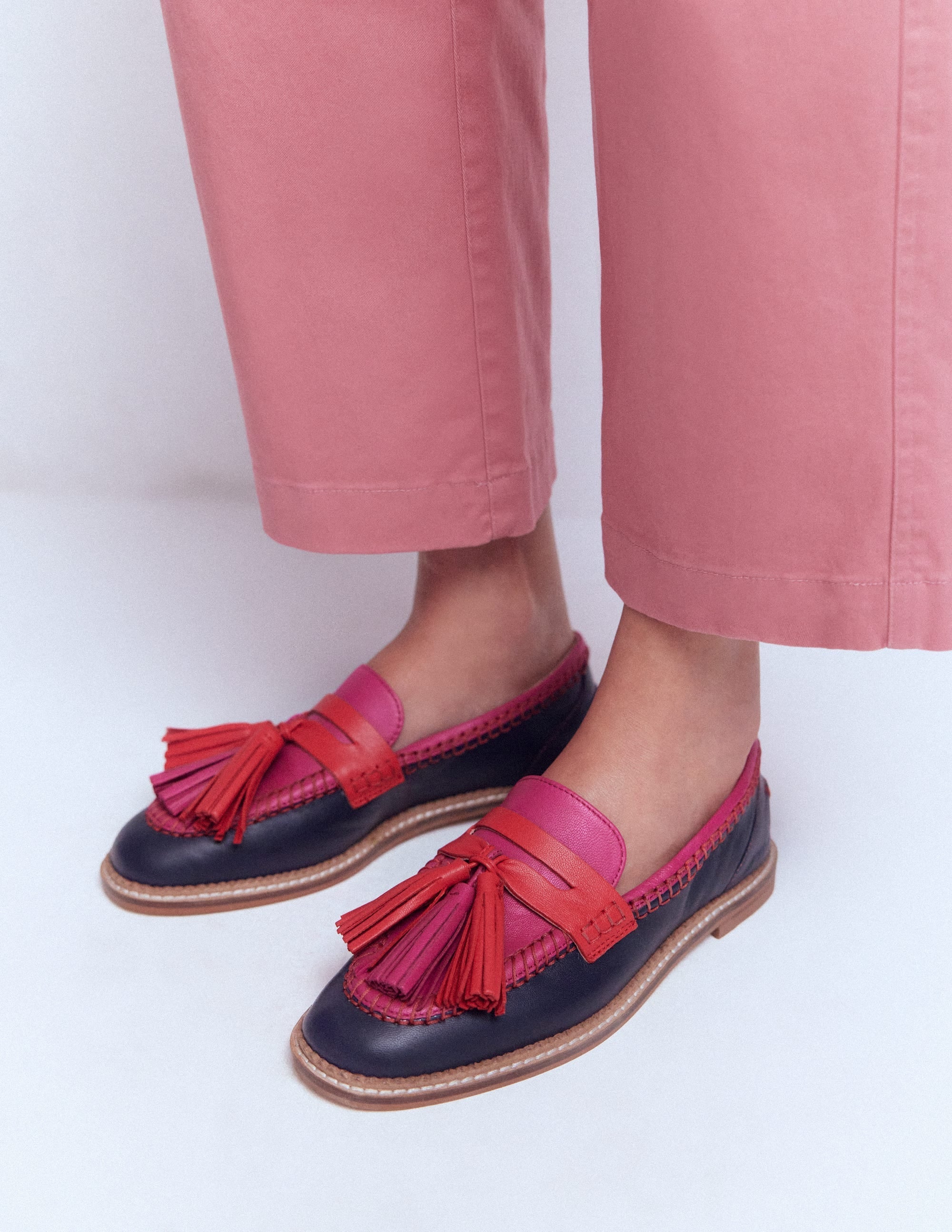 Nya Penny Loafers-Colourblock Tassel