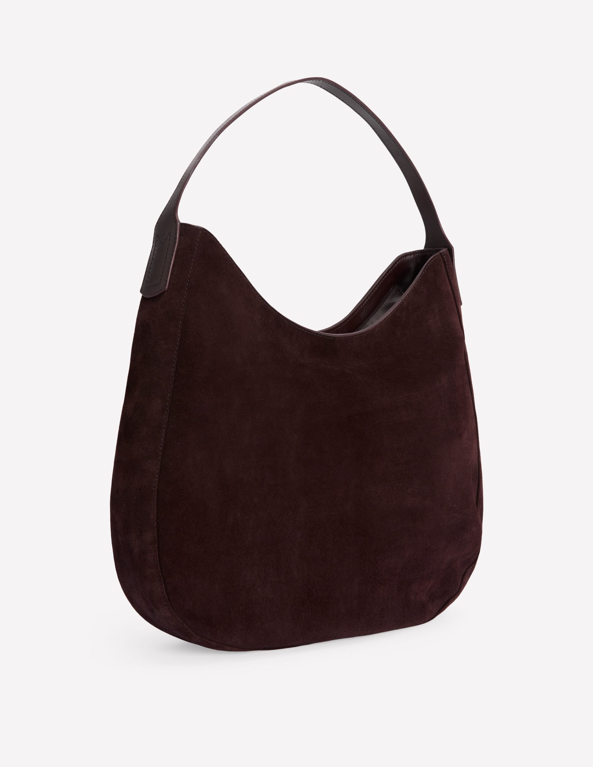 Suede Hobo Bag-Bitter Chocolate