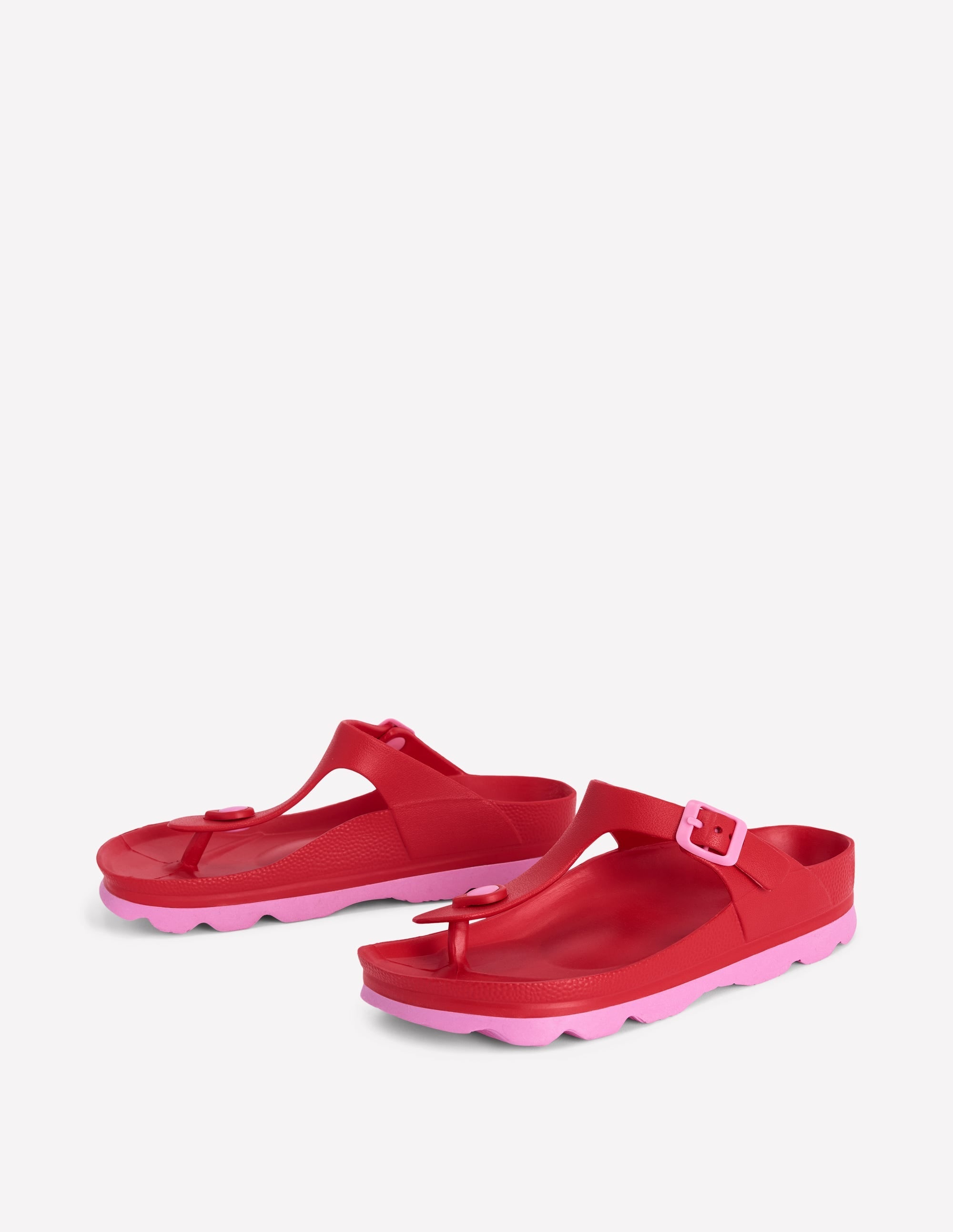 Lyla Toe Post Sandals-Red/Pink