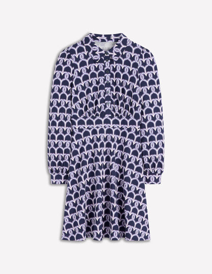 Orla Short Jersey Shirt Dress-French Navy, Heart Link