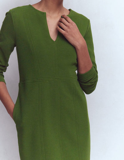 Colette Ottoman Shift Dress-Green Fir