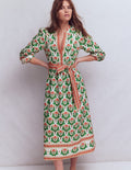 Cary Cotton Midi Dress-Multi, Ornamental Stamp
