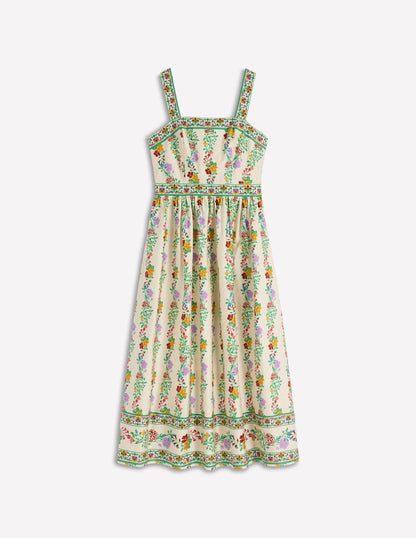 Square Neck Occasion Dress-Ivory, Blossom Trail