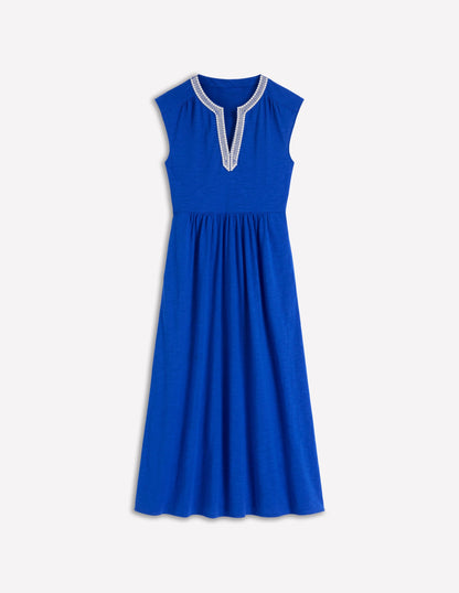 May Jersey Midi Dress-Bright Blue