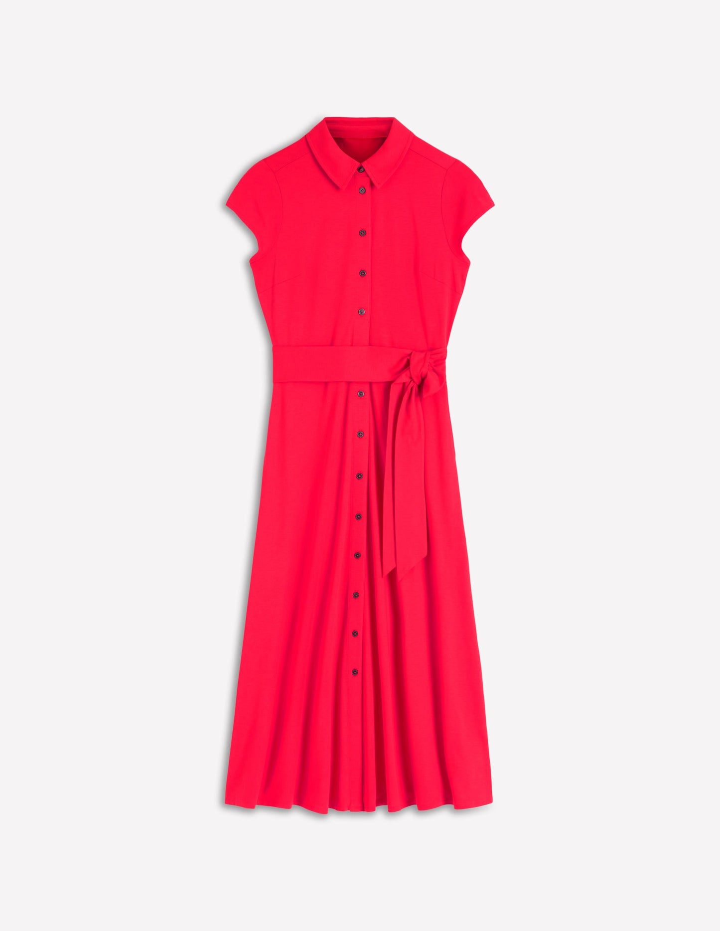 Marcia Jersey Shirt Dress-Poppy Red