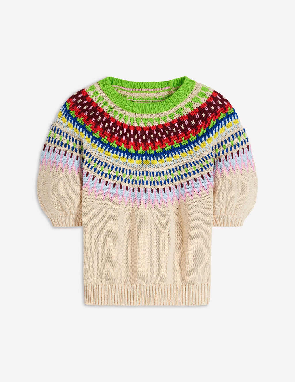 Margot Puff Sleeve T-Shirt-Oatmeal Melange