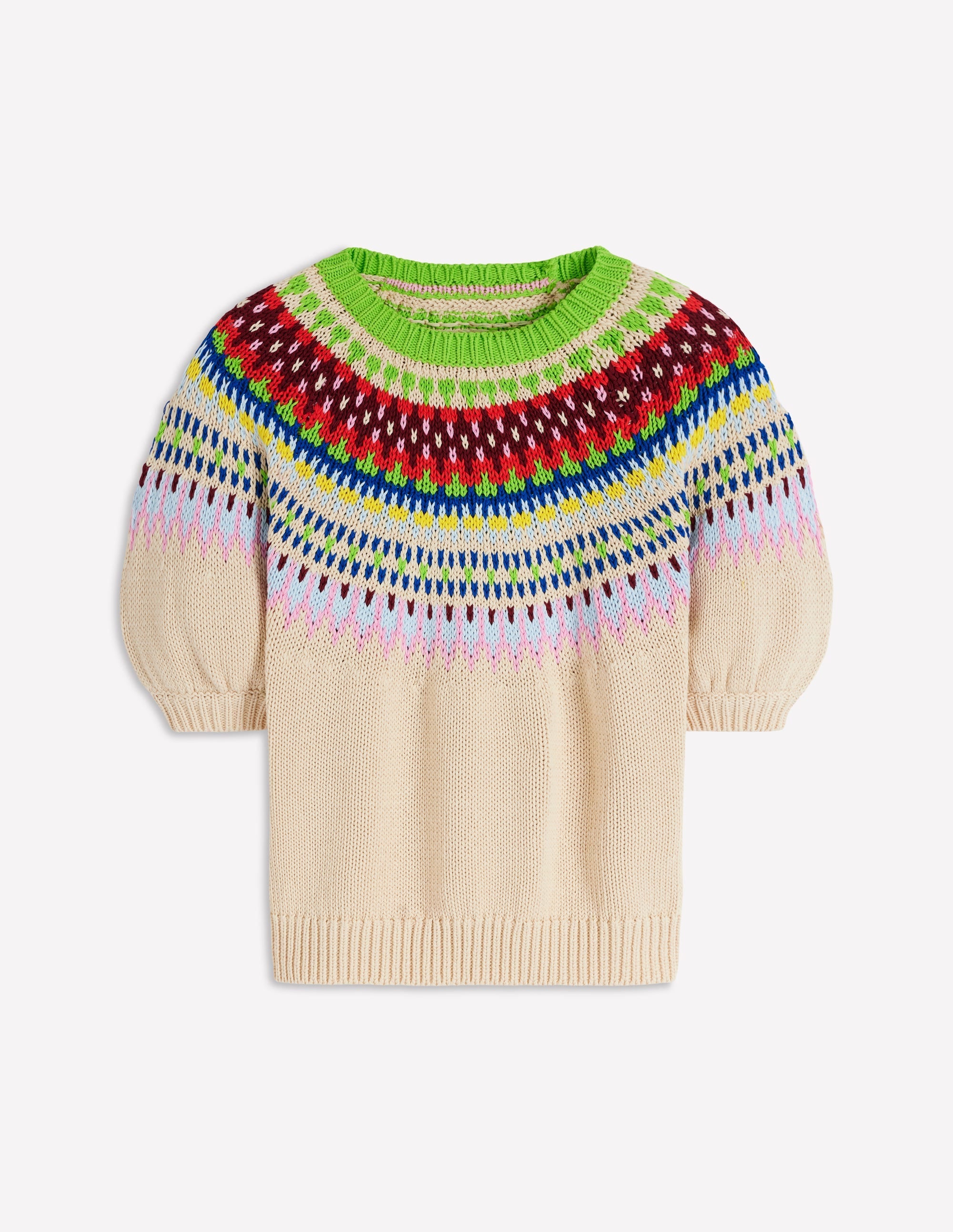 Margot Puff Sleeve T-Shirt-Oatmeal Melange