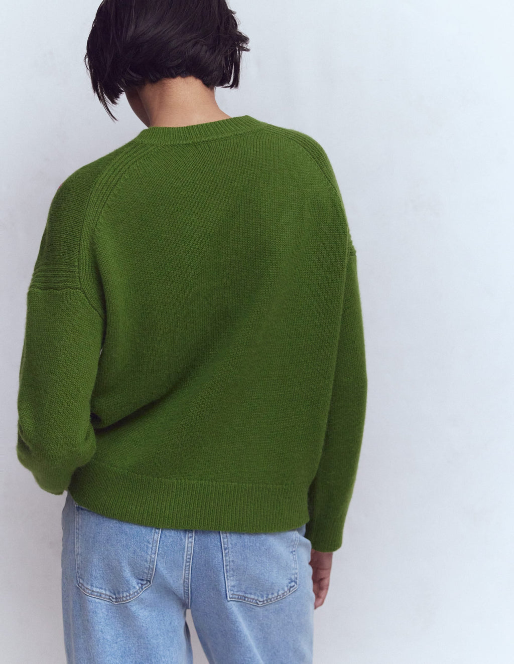 Isa Embroidered Sweater-Herb Garden, Green Flowers