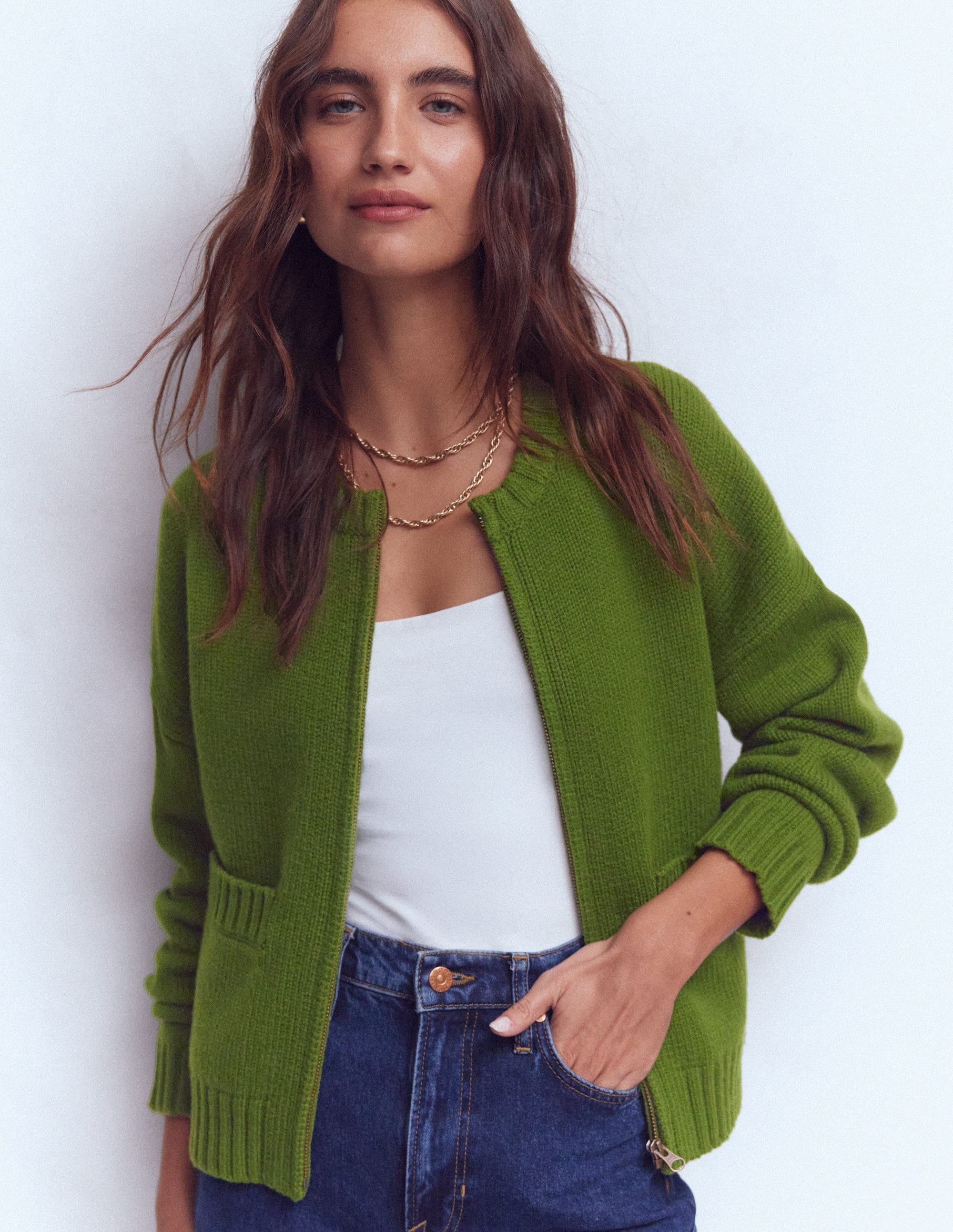 Maya Zip Up Jacket-Herb Garden