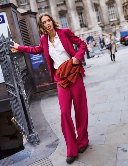 Belgravia Ponte Pants-Pomegranate