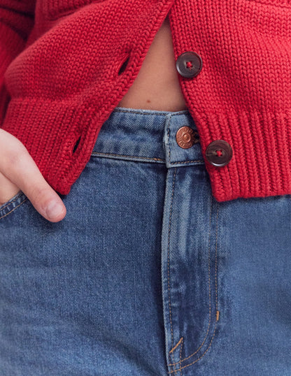 Mid Rise Straight Leg Jeans-Mid Vintage