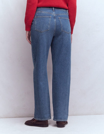 Mid Rise Straight Leg Jeans-Mid Vintage