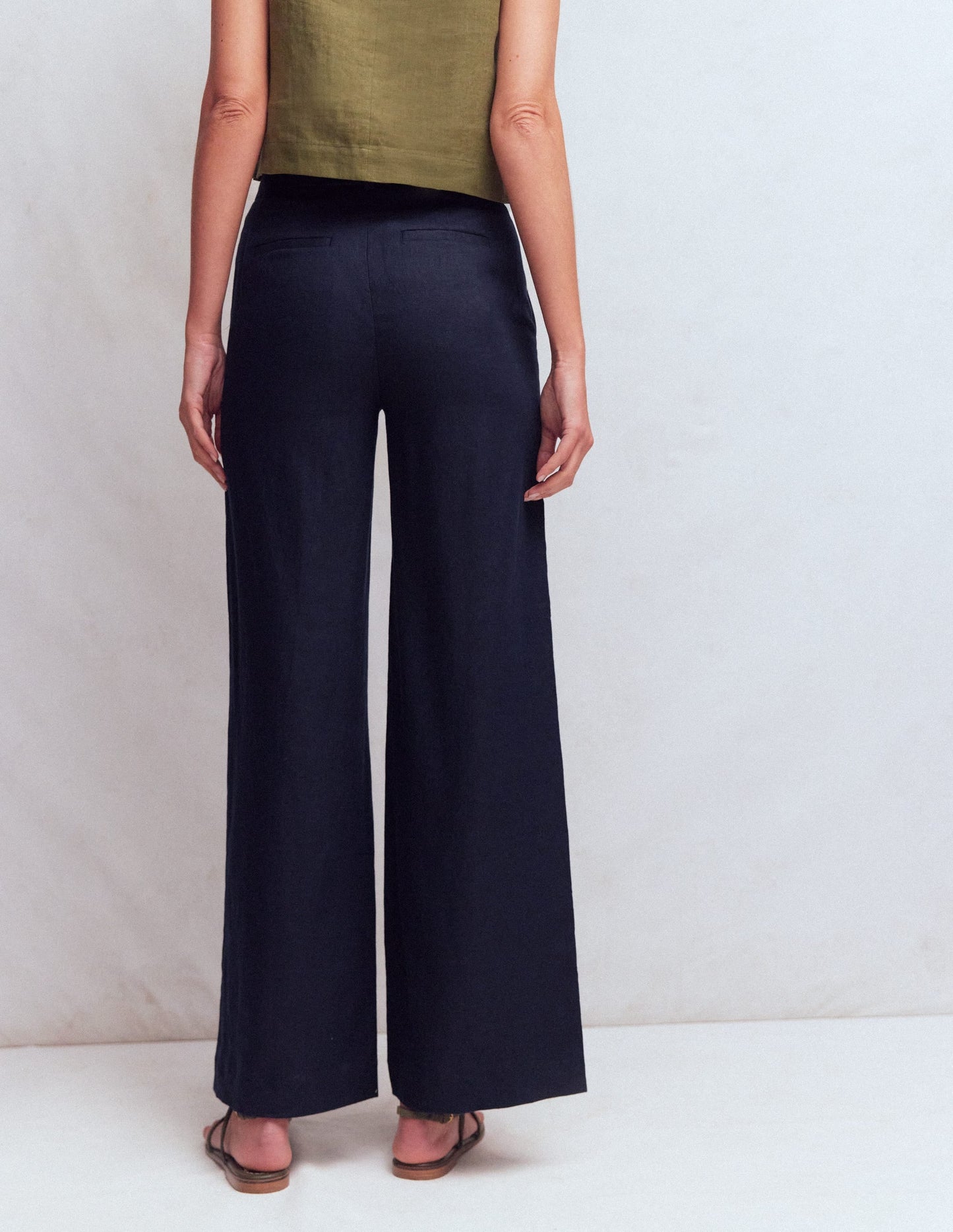 Belgravia Linen Pants-Navy