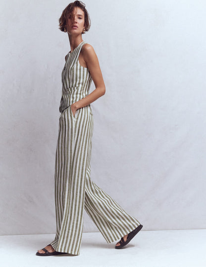 Kensington Linen Pants-Mayfly Stripe