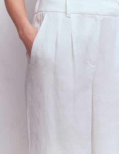 Kensington Linen Pants-White