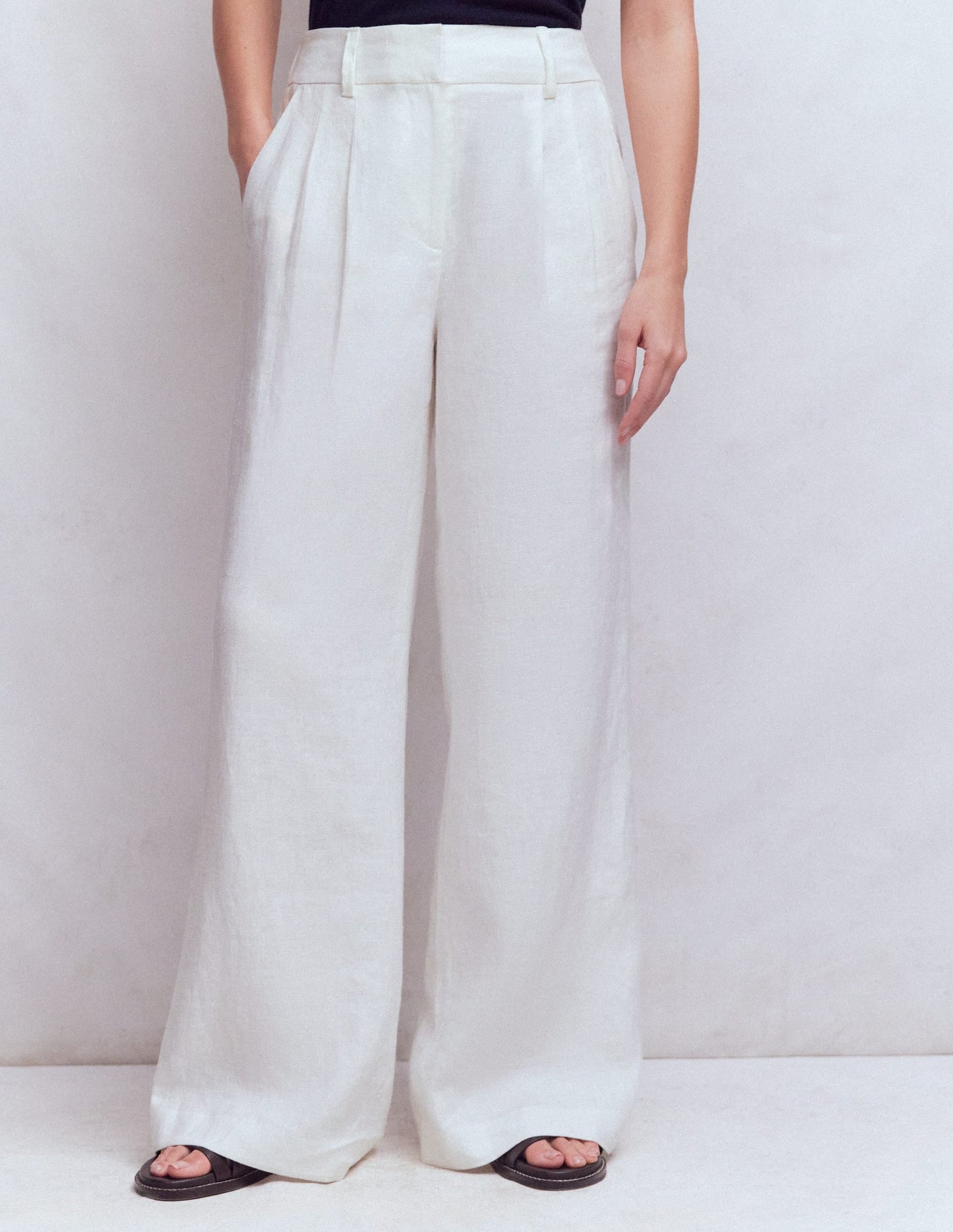 Kensington Linen Pants-White
