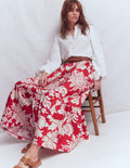 Abigail Poplin Maxi Skirt-Botanical Flourish