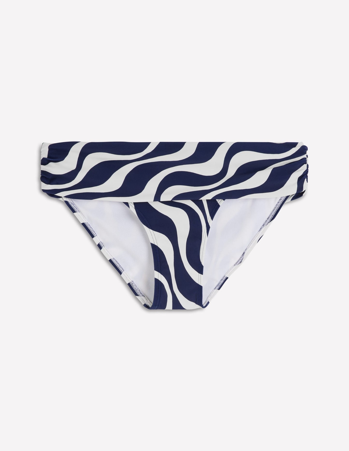 Classic Fold Bikini Bottoms-Navy, Rhythmic Wave