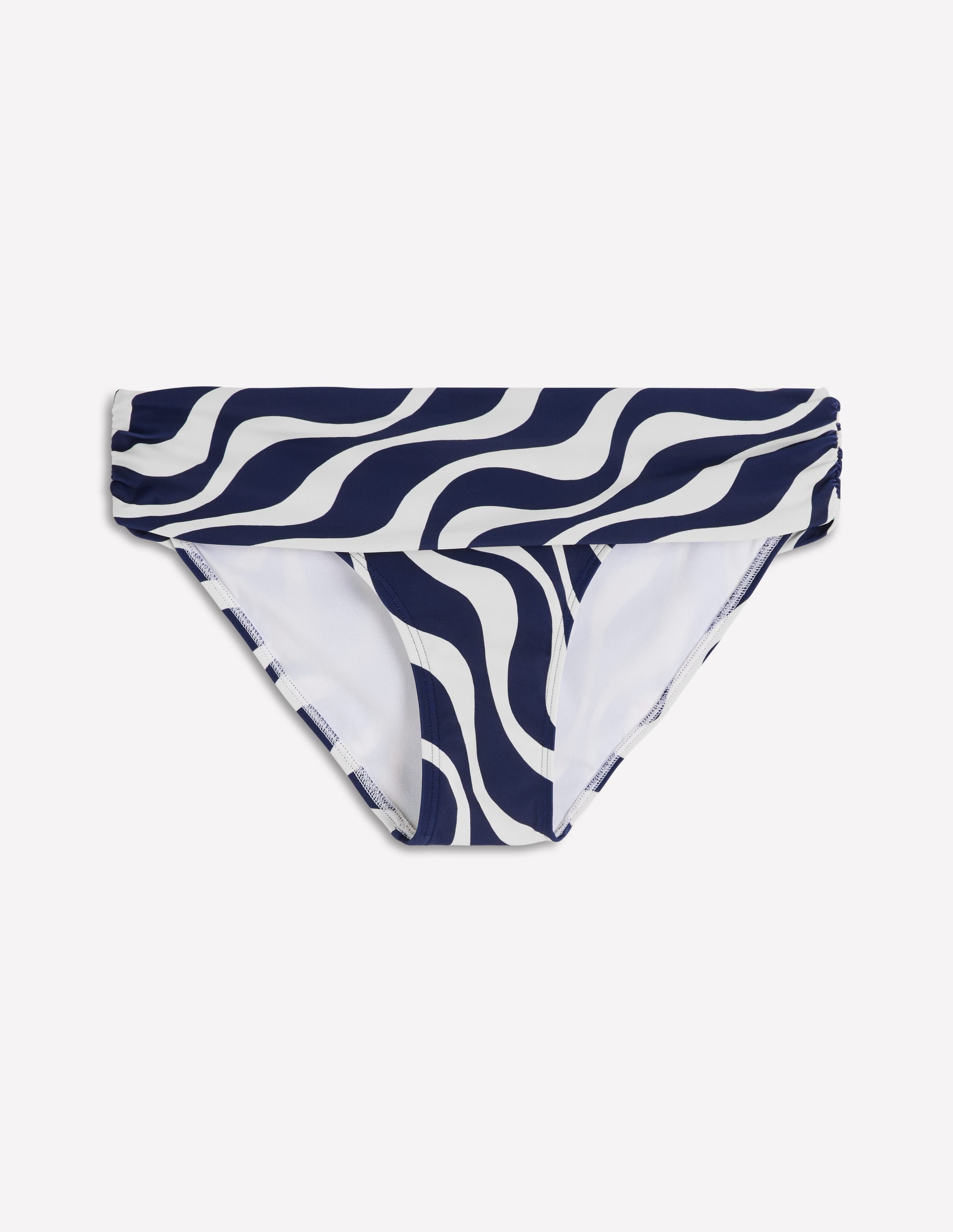 Classic Fold Bikini Bottoms-Navy, Rhythmic Wave