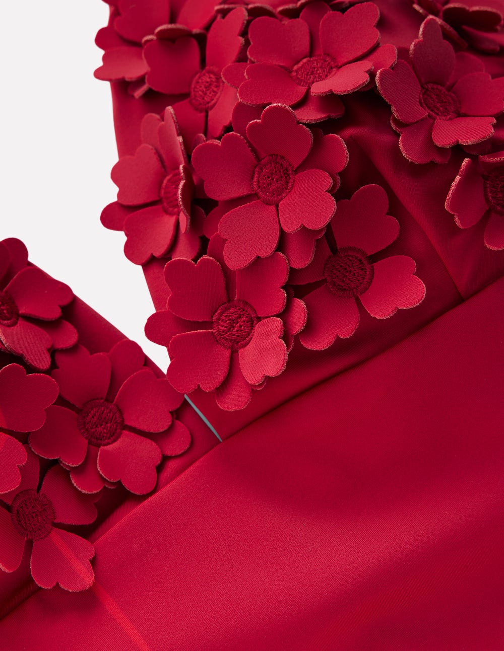 Flower Appliqué Swimsuit-Merida Red, Applique