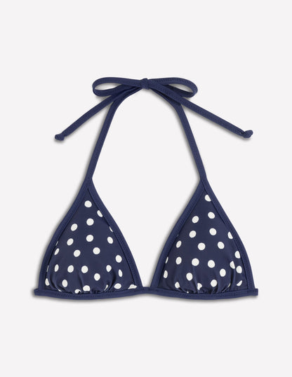 Symi Reversible Bikini Top-Navy, Stipe & Dot