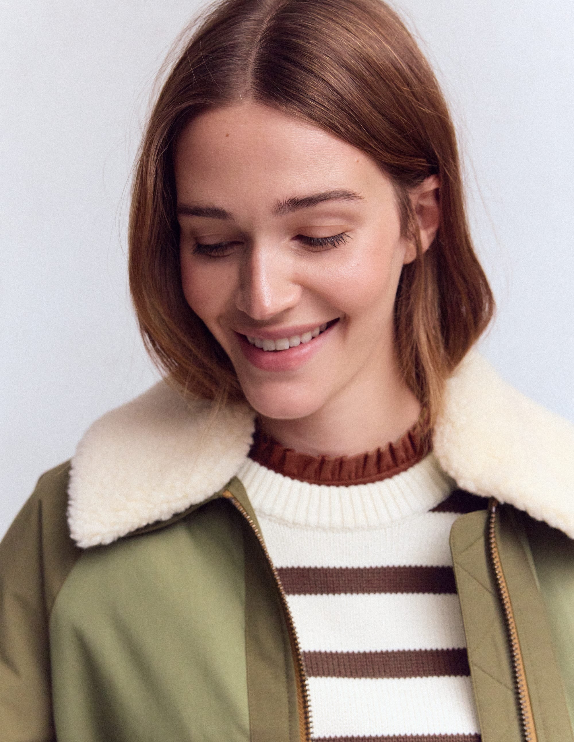 Supersoft Frill Detail T-shirt-Roasted Brown
