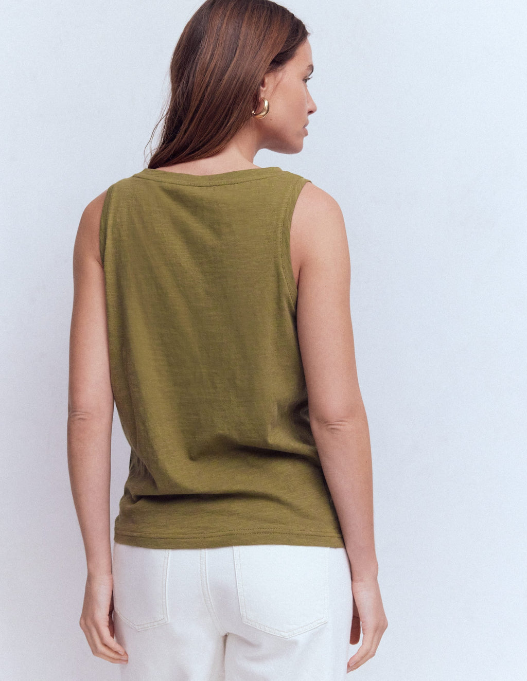 Regular V-Neck Slub Tank-Capulet Olive