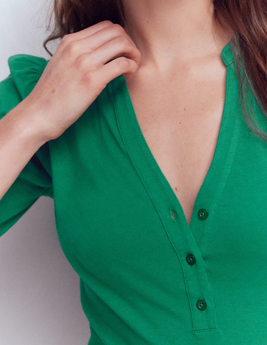 Supersoft Short Sleeve Henley-Jewel Green